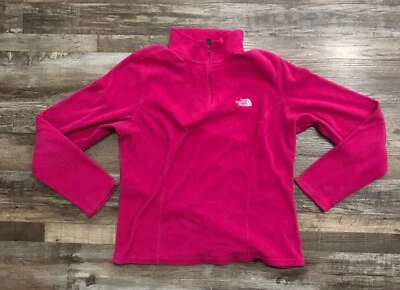 The North Face Womens Large Pink 1/4 Zip Fleece Jacket Lightweight - Image 1 of 4