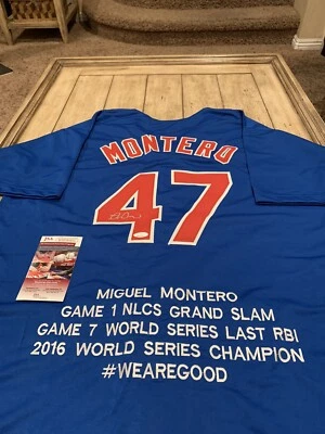 Miguel Montero Autographed/Signed Jersey JSA COA Chicago Cubs Stat - Image 1 of 4