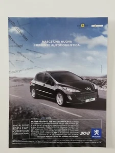 Clipping Pubblicità 2007 PEUGEOT 308 Nasce una Nuova Corrente Automobilistica - Picture 1 of 1