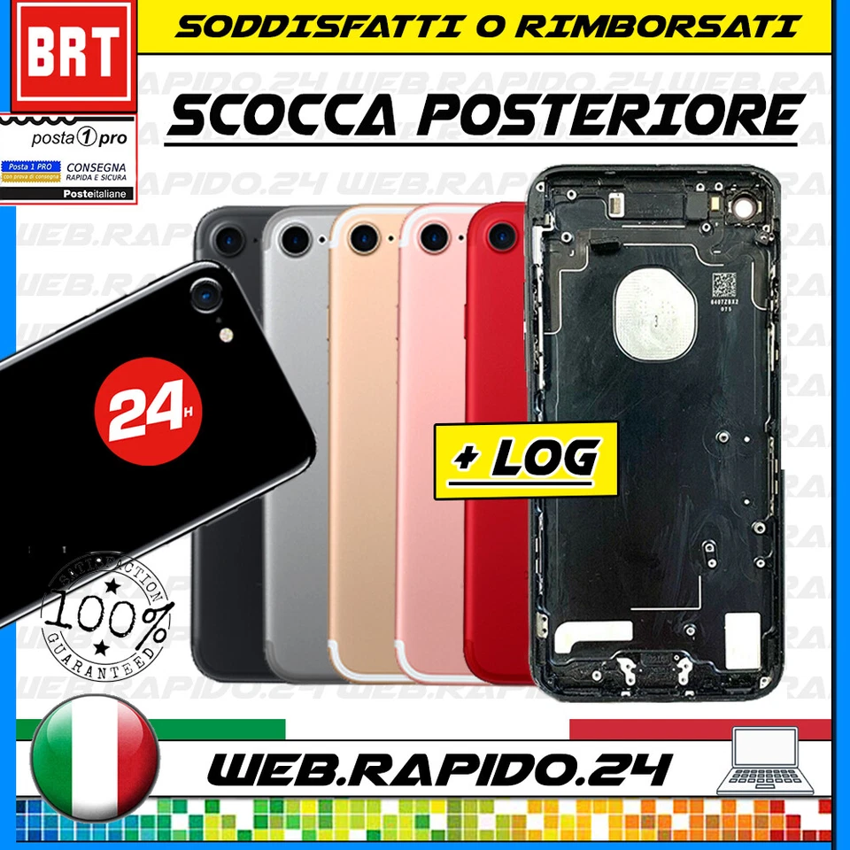 BACK COVER SCOCCA POSTERIORE VETRO+FRAME COMPLETA PER APPLE IPHONE 7 7G TELAIO!! - Immagine 1 di 1