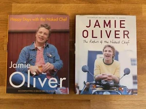BOOK - Bundle Of X2 HB Cookbooks Jamie Oliver Cook Happy Days Return Naked Chef - Picture 1 of 2