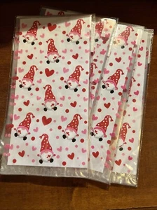 48 Count Valentine Cellophane Treat Bags Twist Tie GNOMES Valentines Day - Picture 1 of 2