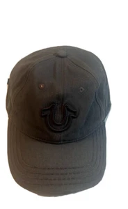TRUE RELIGION HORSESHOE LOGO BASEBALL CAP HAT GRAY ADJUSTABLE - Picture 1 of 7