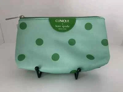 Clinique x Kate Spade Mini Green Polka Dot Make Up Bag NWT - Image 1 of 4