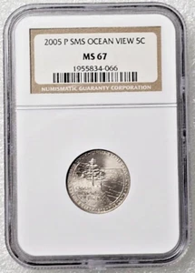 2005 P SMS Ocean View 5C Jefferson Nickel NGC MS67 - Picture 1 of 4