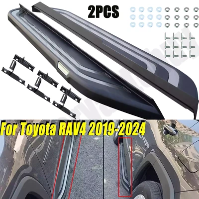 Aluminio para Toyota RAV4 2019-2024 estribo peldaño lateral barras Nerf pedal 2 piezas# Foto 1 de 4