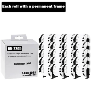 20ROLL Shipping Packing Label 2-3/7"x100' Compatible Brother QL580N 810W DK-2205 - Picture 1 of 10