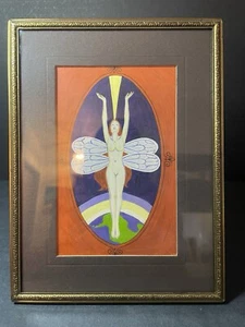 Hand drawn Framed Picture Fairy Goddess Mother Earth 3 1/2”x 5 1/2” Drawing - Picture 1 of 8