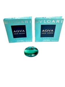 Bvlgari AQVA Pour Homme Marine Eau de Toilette 0.17 oz & 2 Carded Vials - Picture 1 of 4