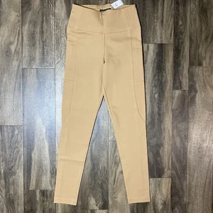 Banana Republic Leggings Athletic Ponte Ankle Zip Thigh Pockets Beige Women's XS - Picture 1 of 12