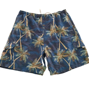 Calypso Joe Men's XXL Swim Trunks Board Shorts Cargo Pockets Drawstring Blue - Picture 1 of 9
