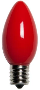 25-PK C9 RED Light Bulb Ceramic Opaque Traditional Christmas NEW 1630-03 - Picture 1 of 2