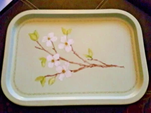Restoration Hardware Metal Food Serving Dinner Plate Tray Dogwood Flower Floral - Picture 1 of 7