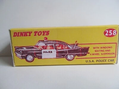 DINKY REPRO REPLICA REPRODUCTION  BOX ONLY -  USA POLICE CAR 258 - Image 1 of 2