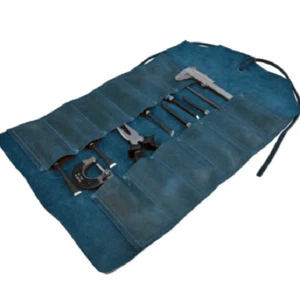 tool storage bag pocket roll outdoor Pouch holder case Cow Leather blueH30 - Picture 1 of 5