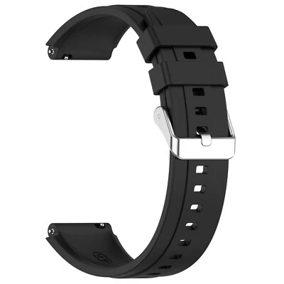 MITCOMM Silikon Armband Für Huawei Watch GT4 46mm Ersatz Sport Loop Armband Schwarz