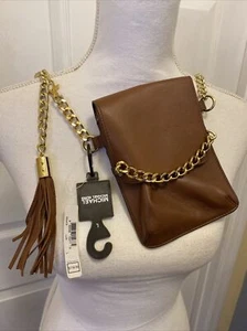 NWT Michael Kors Small Fanny Pack Belt Shoulder/ Crossbody Bag Gold Chain Tassel - Picture 1 of 6