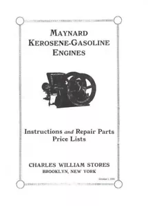 Manuale Operatori Motore Maynard Gas Cherosene CA 3 HP DB 5 HP FB 7 CV e J 10 HP - Foto 1 di 1