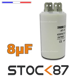 CD8/450# condensateur de démarrage 8µf 450V - capacitor 8 uf moteur - Foto 1 di 1
