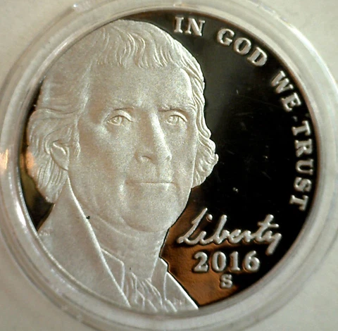 2016 S PROOF Jefferson Nickel Coin 5c Five Cents Made in USA Cover