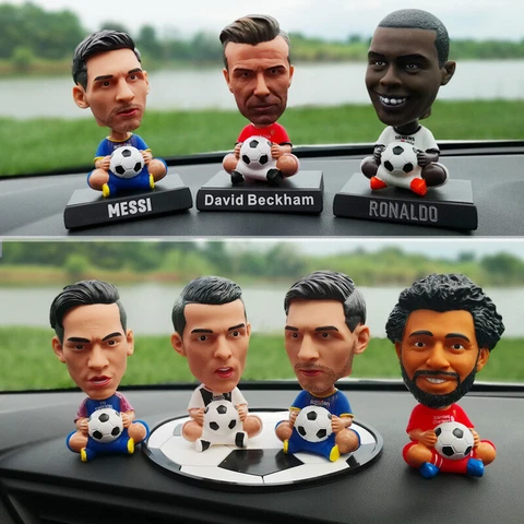 Football Soccer Star Messi Ronaldo Neymar Beckham Doll Figure Bobblehead Car Doc Cover