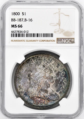 1800 DRAPED BUST $1 NGC MS 66 Cover