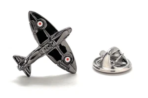Pin de solapa Spitfire negro RAF edición premium pasador avión británico supermarino - Imagen 1 de 3