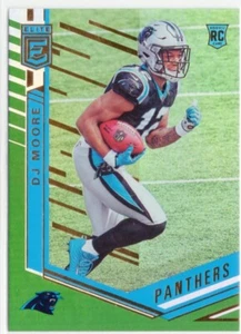 Donruss Elite D.J. 2018 Tarjeta de novato paralela verde Moore - Imagen 1 de 1