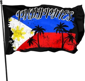 Philippines Flag 3x5 Ft Home Outdoor Indoor Garden Decoration Black - Picture 1 of 7