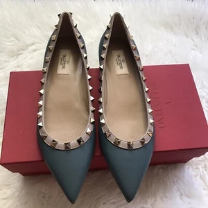 NIB Authentic Valentino Rockstud Ballerina Flats size 39 - Picture 1 of 12