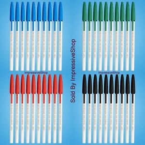 Reynolds 045 Ball Pens Fine Point (0.7mm) Black, Green. Blue And Red Free Ship