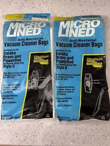 2 PKGS Vacuum Cleaner Bags Micro Lined Anti-Bacterial Pkg Style U Eureka Bravo - Picture 1 of 2