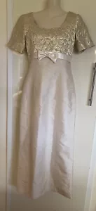 Vintage Retro 60’s 70’s Cream & Gold Prom Wedding Dress Size Approx S/M - Picture 1 of 3
