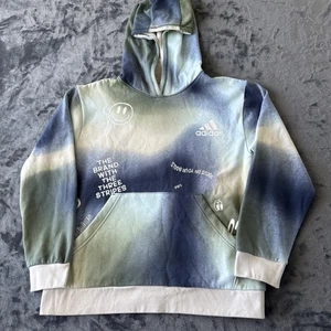 Adidas Boys Pullover Hoodie AA7485 AQ06 L 14-16 Loose Fit Tye Dye SMILEY - Picture 1 of 13