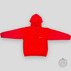 BALENCIAGA MEDIUM FIT LOGO HOODIE - RED - Picture 1 of 6