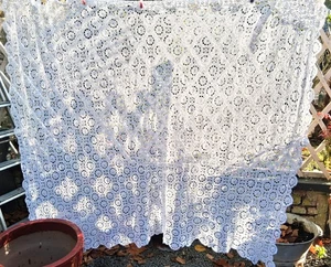 Nappe ancienne fait main crochet - 185 cm x 165 cm - Photo 1/3