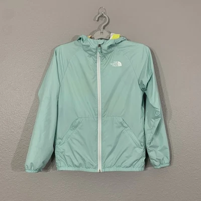 The North Face Windwall Jacket Girls Medium Mint Green Packable Pockets EUC - Image 1 of 4