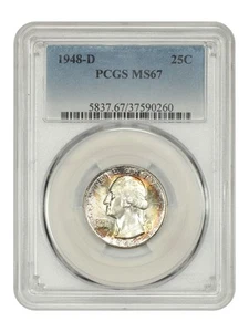 1948-D 25C PCGS MS67 - Washington Quarter - Picture 1 of 4