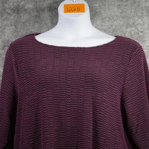 Habitat Pullover Damen XL lila schwarz Strukturstrick 3/4 Arm Pulli Oberteil - Bild 1 von 8