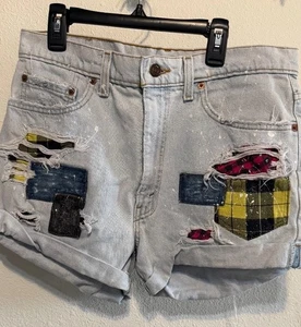 Vintage Patched Destroyed Short Levi’s 510 Jeansshorts Cut-Off Vintage Look - Bild 1 von 7