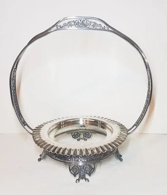 CESTA CUENCO NOVIAS PLACA DE PLATA MERIDEN PLATO CUÁDRUPLE EXCELENTE Foto 1 de 4