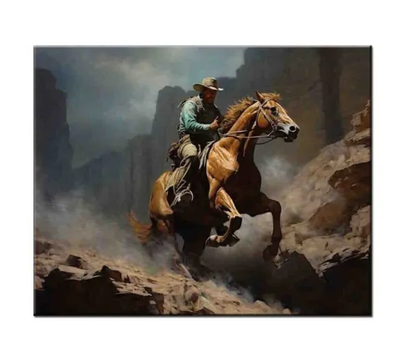 Sitting Room Art Wall Decor Cowboy Oil painting Picture Printed On Canvas CP03