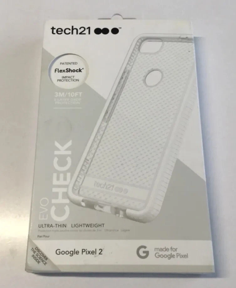 Tech 21 Evo Check Case Cover for Google Pixel 2 Clear White T21-5812 - Image 1 of 2