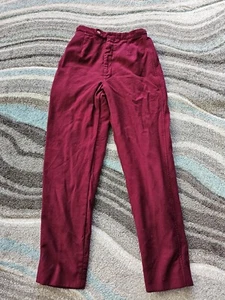 Vintage 40s 50s NEIMAN MARCUS Wool Pants Red Womens 00 X 24 - Picture 1 of 9