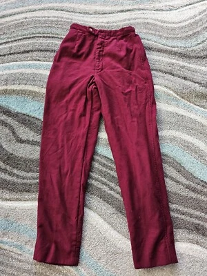 Pantalones de lana NEIMAN MARCUS vintage años 40 50 rojos para mujer 00 X 24 Foto 1 de 4