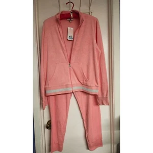 NWT Juicy Couture Sz XL 2 Piece Pink Terry Track Suit - Picture 1 of 24