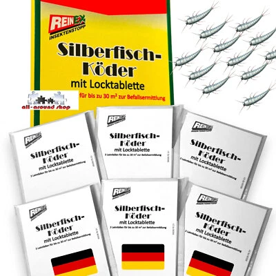 6 x  Silberfische Klebefalle Falle Silberfische bekämpfen Silberfischchen Köder - Bild 1 von 4