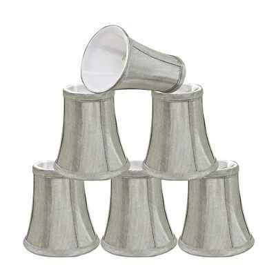 Aspen Creative 30246-6A, Bell Clip-On Chandelier Lamp Shade, Silver-Grey, 2 1... - Image 1 of 4