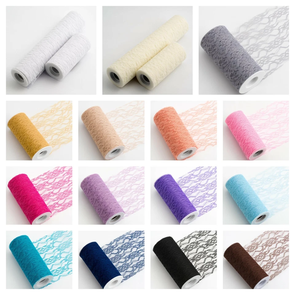 LACE NET ROLL Wedding Chair Tie Sash Floral Venue Table Balloon Tulle 10 Metre. - Image 1 of 1
