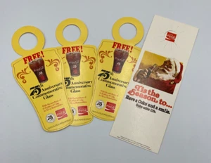 Lote de 4 perchas publicitarias Coca Cola 1976 de colección - Imagen 1 de 2